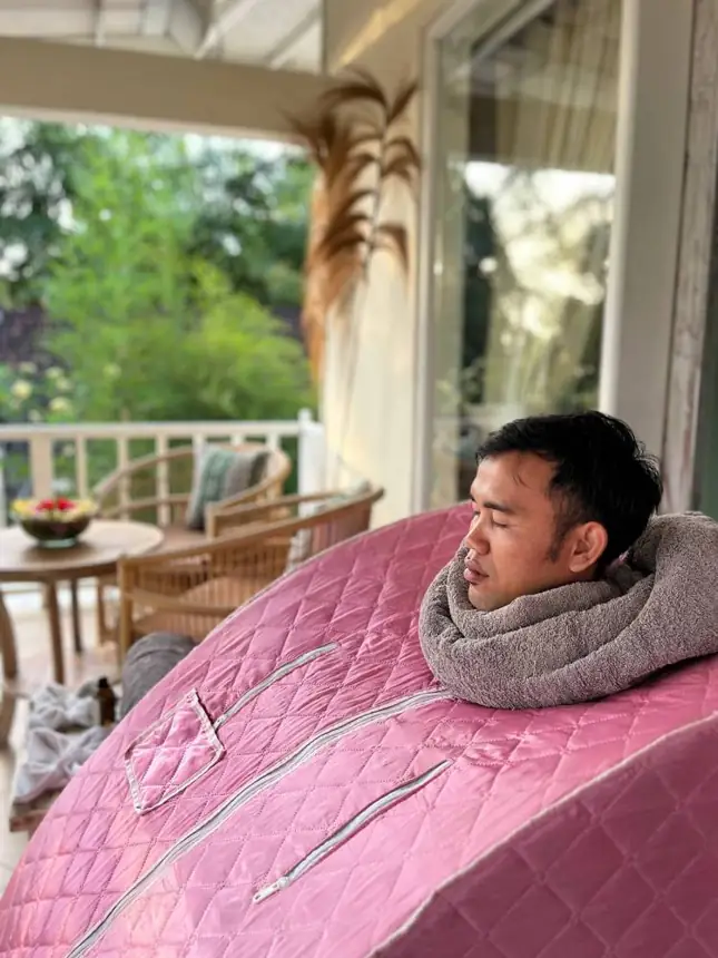 Ayurvedic steam sauna on a balcony