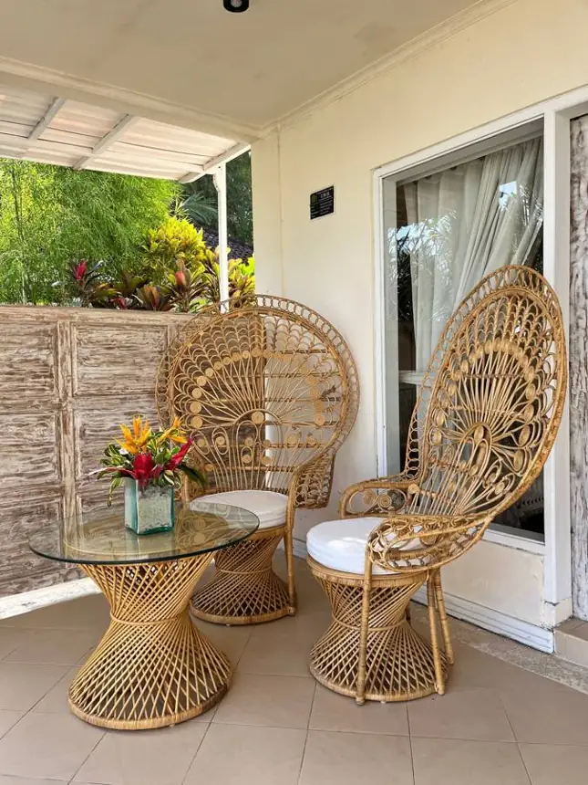 Terrace with peacock chairs